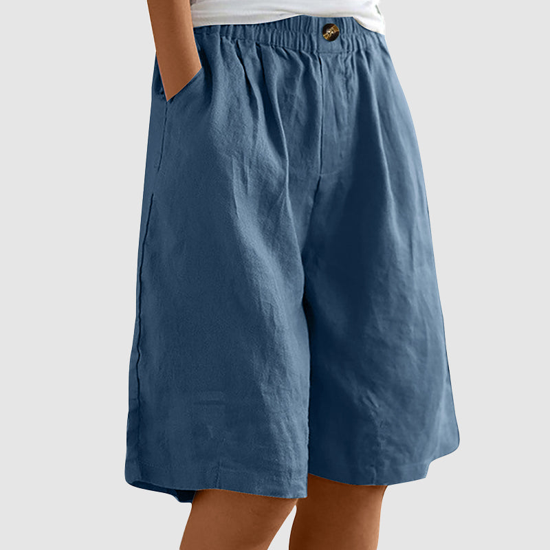 Clara Duval Cotton Wide-Leg Shorts