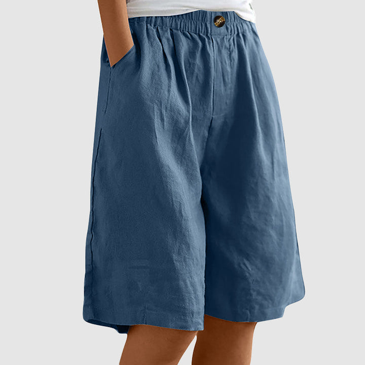Clara Duval Cotton Wide-Leg Shorts