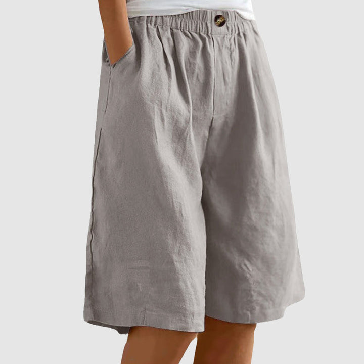 Clara Duval Cotton Wide-Leg Shorts