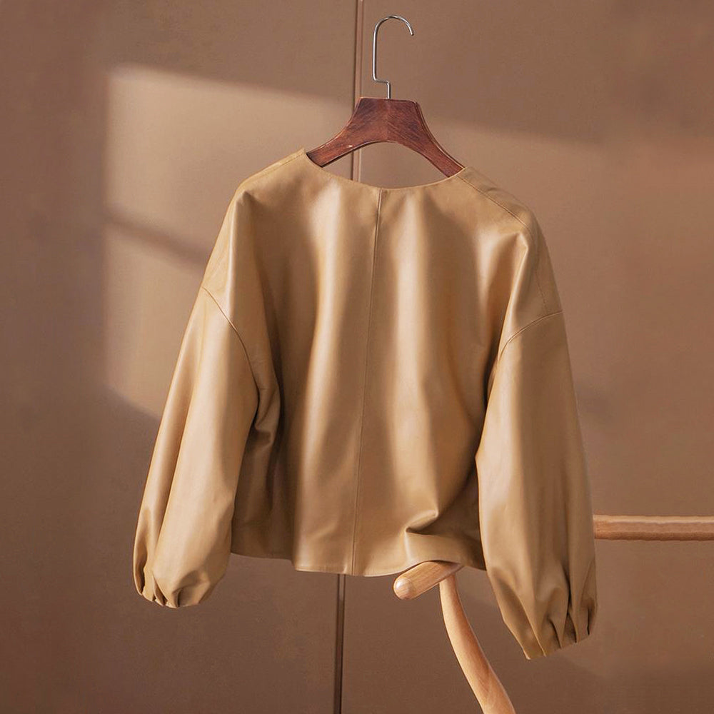 Clara Duval Cropped Round-Neck Jacket