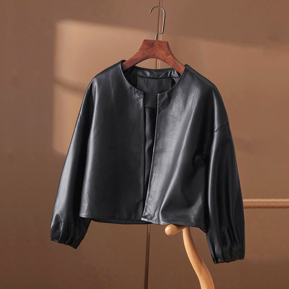 Clara Duval Cropped Round-Neck Jacket