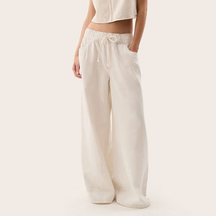 Clara Duval Drawstring Wide Leg Jeans