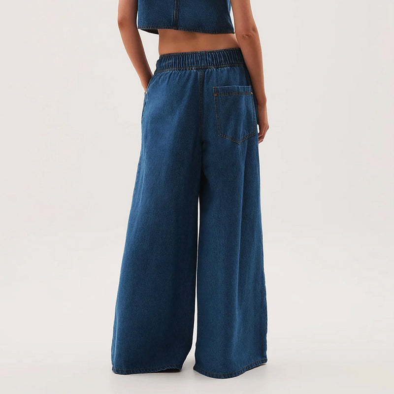 Clara Duval Drawstring Wide Leg Jeans