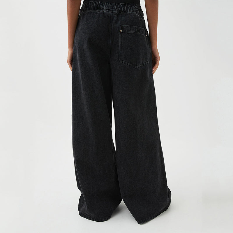Clara Duval Drawstring Wide Leg Jeans