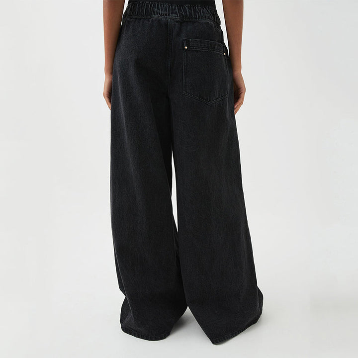 Clara Duval Drawstring Wide Leg Jeans