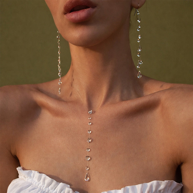 Clara Duval Elegant Water Drop Jewelry Set