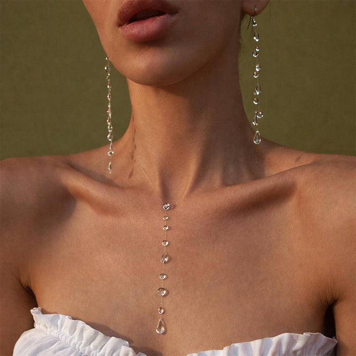 Clara Duval Elegant Water Drop Jewelry Set