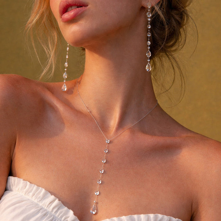 Clara Duval Elegant Water Drop Jewelry Set