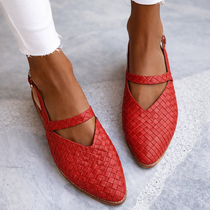 Clara Duval Embossed Slingback Flats