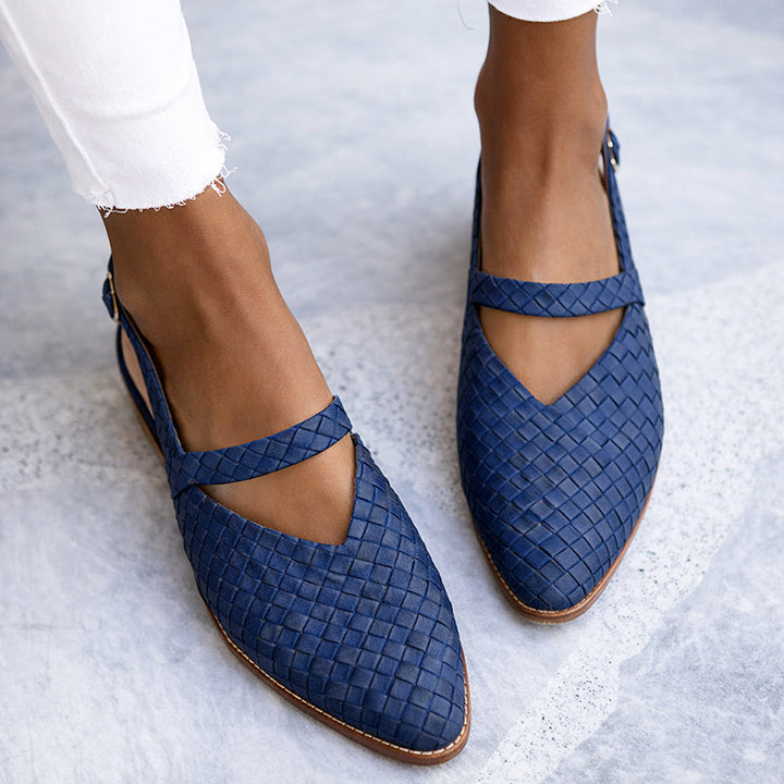 Clara Duval Embossed Slingback Flats