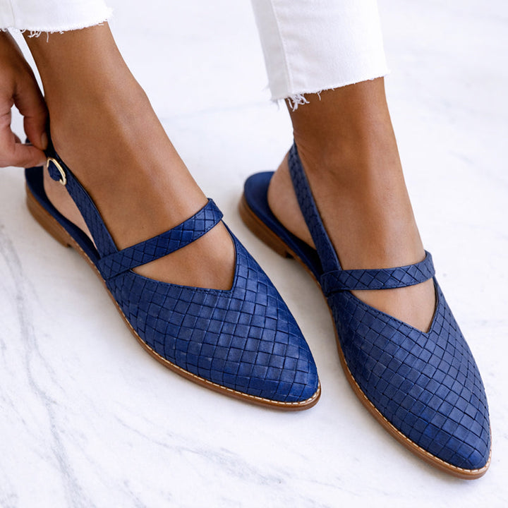 Clara Duval Embossed Slingback Flats