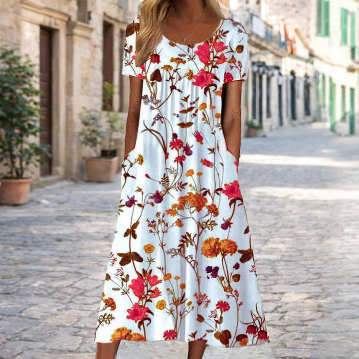 Clara Duval Floral A-Line Midi Dress