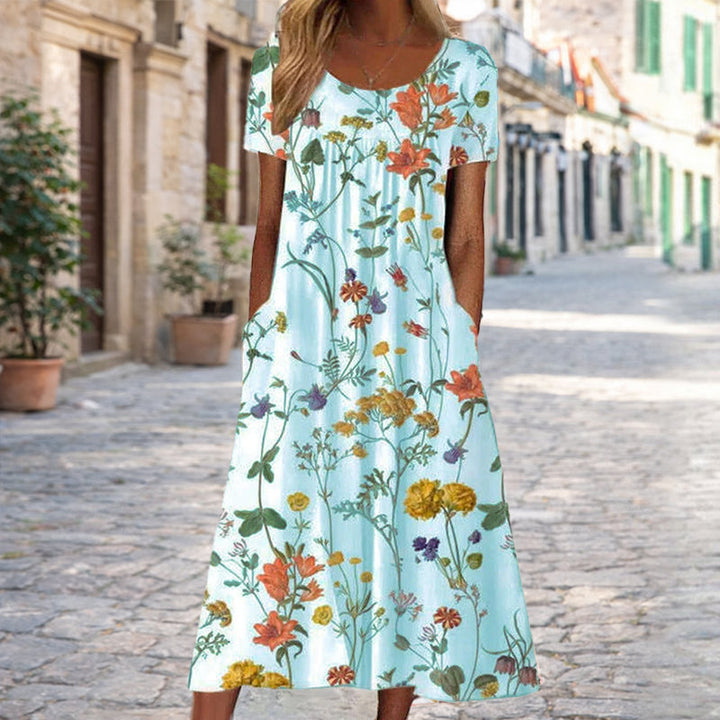 Clara Duval Floral A-Line Midi Dress