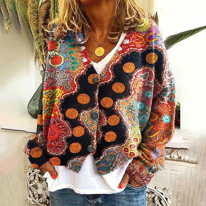 Clara Duval Floral Knit Button Cardigan