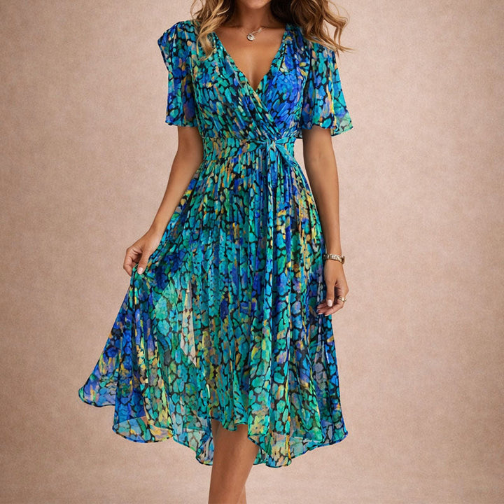 Clara Duval Floral Print Wrap Dress