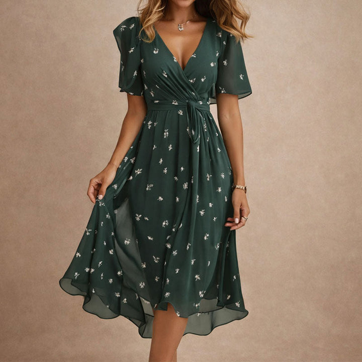 Clara Duval Floral Print Wrap Dress