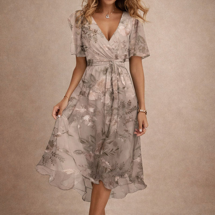 Clara Duval Floral Print Wrap Dress