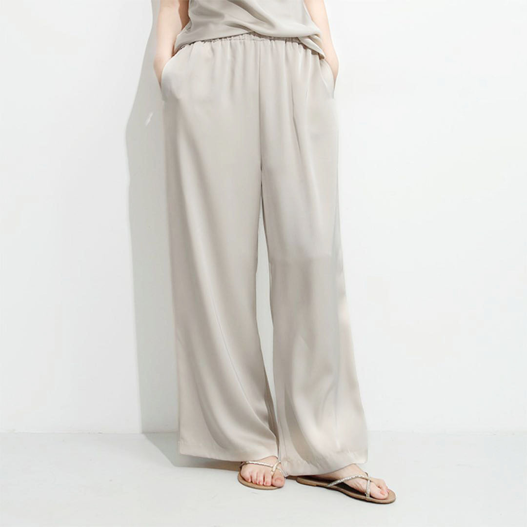 Clara Duval Flowing Wide-Leg Lounge Pants