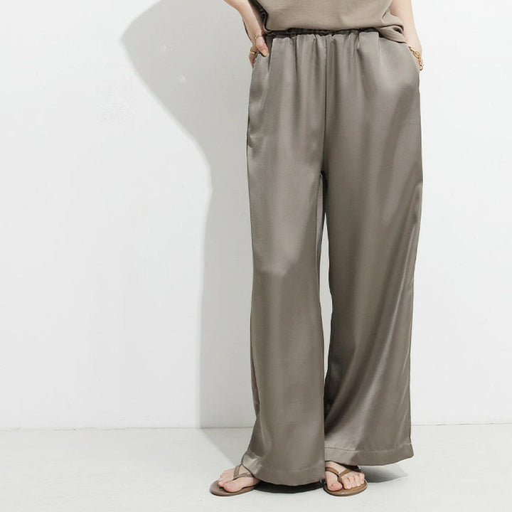 Clara Duval Flowing Wide-Leg Lounge Pants