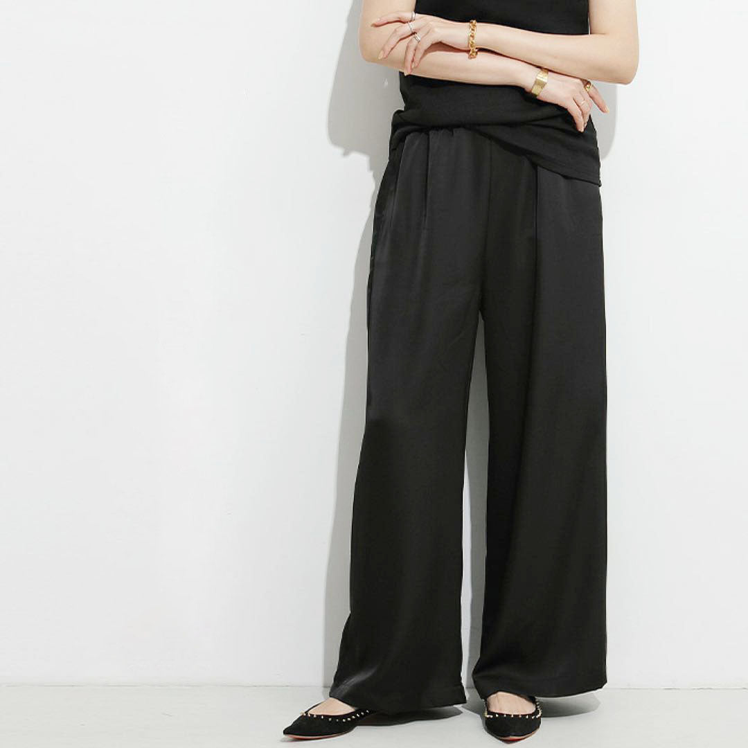 Clara Duval Flowing Wide-Leg Lounge Pants