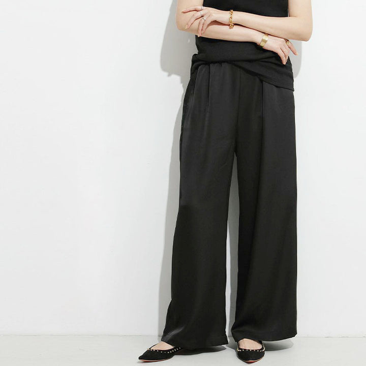 Clara Duval Flowing Wide-Leg Lounge Pants