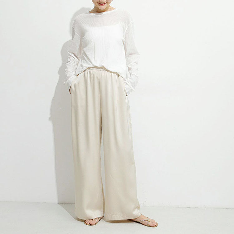 Clara Duval Flowing Wide-Leg Lounge Pants