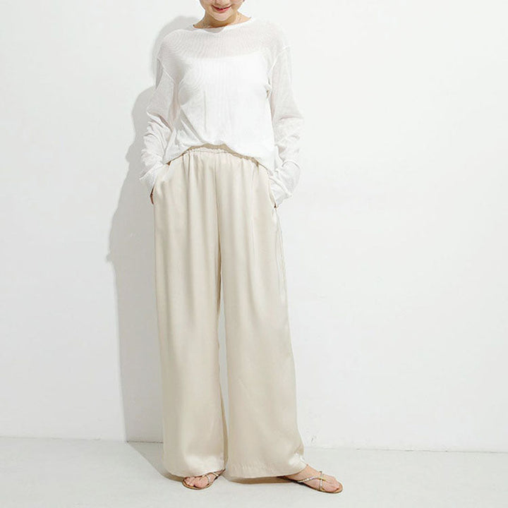 Clara Duval Flowing Wide-Leg Lounge Pants