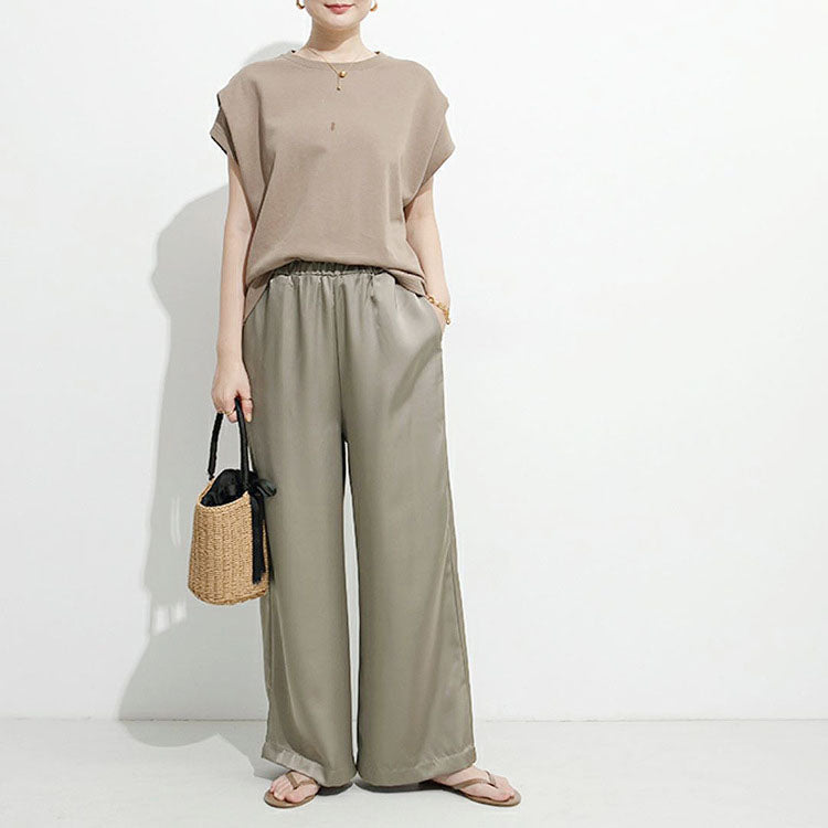 Clara Duval Flowing Wide-Leg Lounge Pants