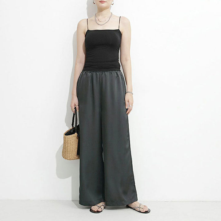 Clara Duval Flowing Wide-Leg Lounge Pants
