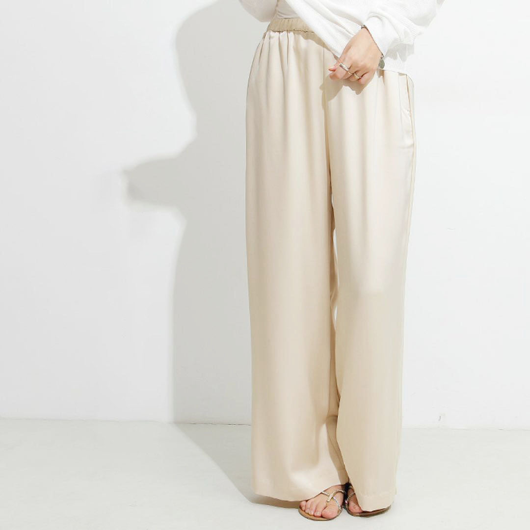 Clara Duval Flowing Wide-Leg Lounge Pants