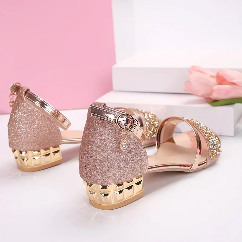 Clara Duval Glitter Strap Dress Sandals