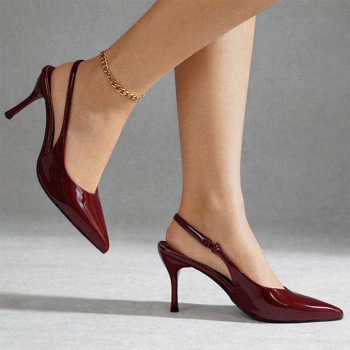 Clara Duval Glossy Slingback Dress Heels