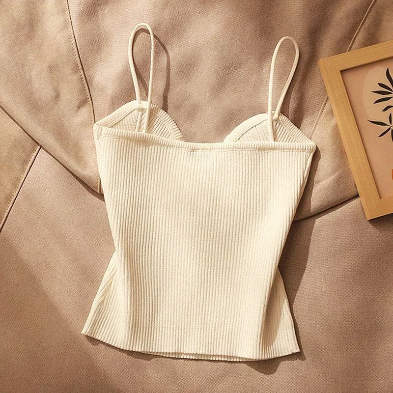 Clara Duval Knit Crop Top with Decorative Buttons