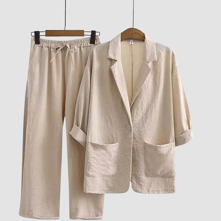 Clara Duval Lightweight Linen Blend Lounge Set