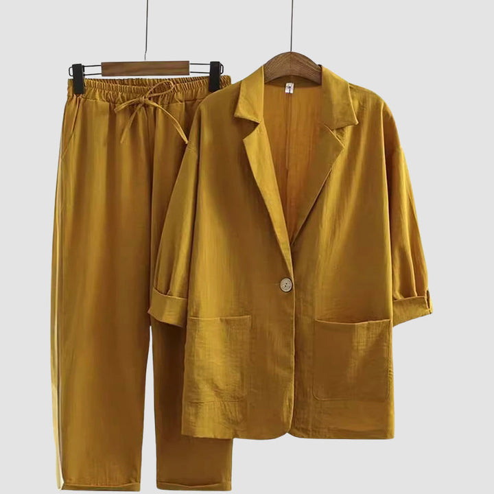 Clara Duval Lightweight Linen Blend Lounge Set