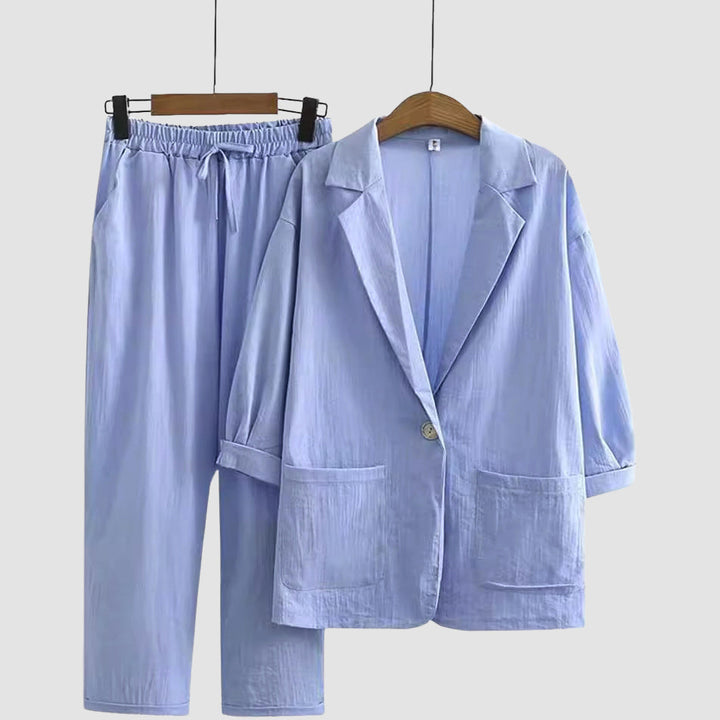Clara Duval Lightweight Linen Blend Lounge Set