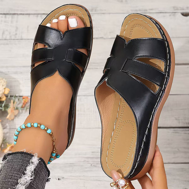 Clara Duval Open-Toe Mule Sandals