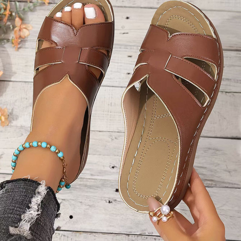 Clara Duval Open-Toe Mule Sandals