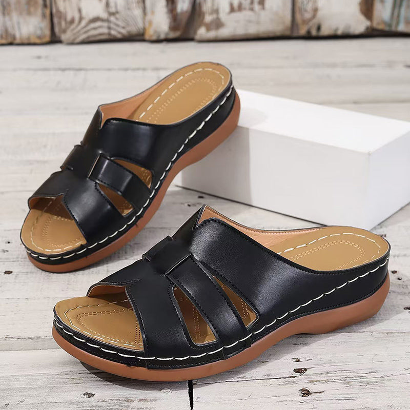 Clara Duval Open-Toe Mule Sandals