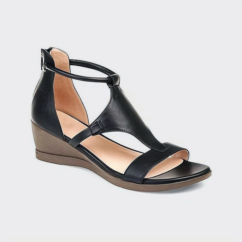 Clara Duval Open-Toe Sandals with Ankle Strap