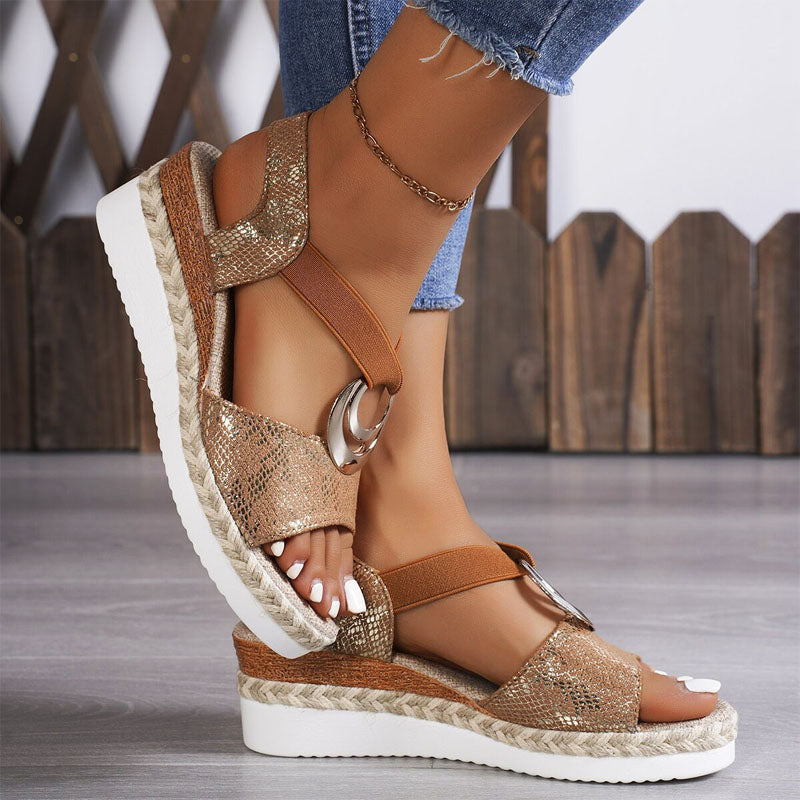 Clara Duval Open Toe Platform Sandals