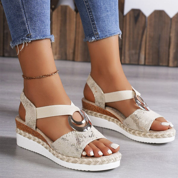Clara Duval Open Toe Platform Sandals