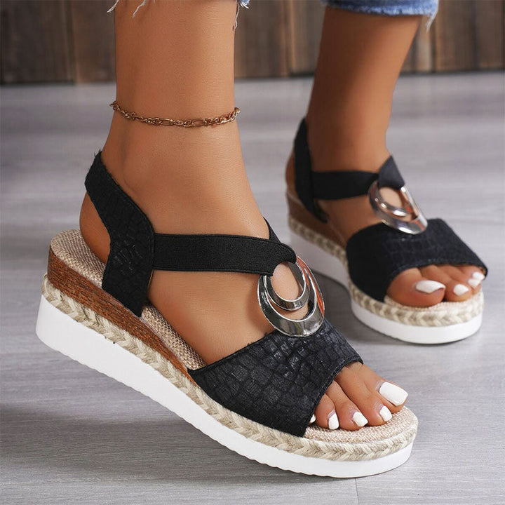 Clara Duval Open Toe Platform Sandals