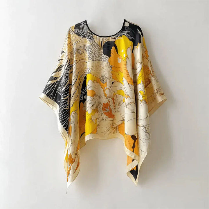 Clara Duval Oversized Printed Kaftan Blouse
