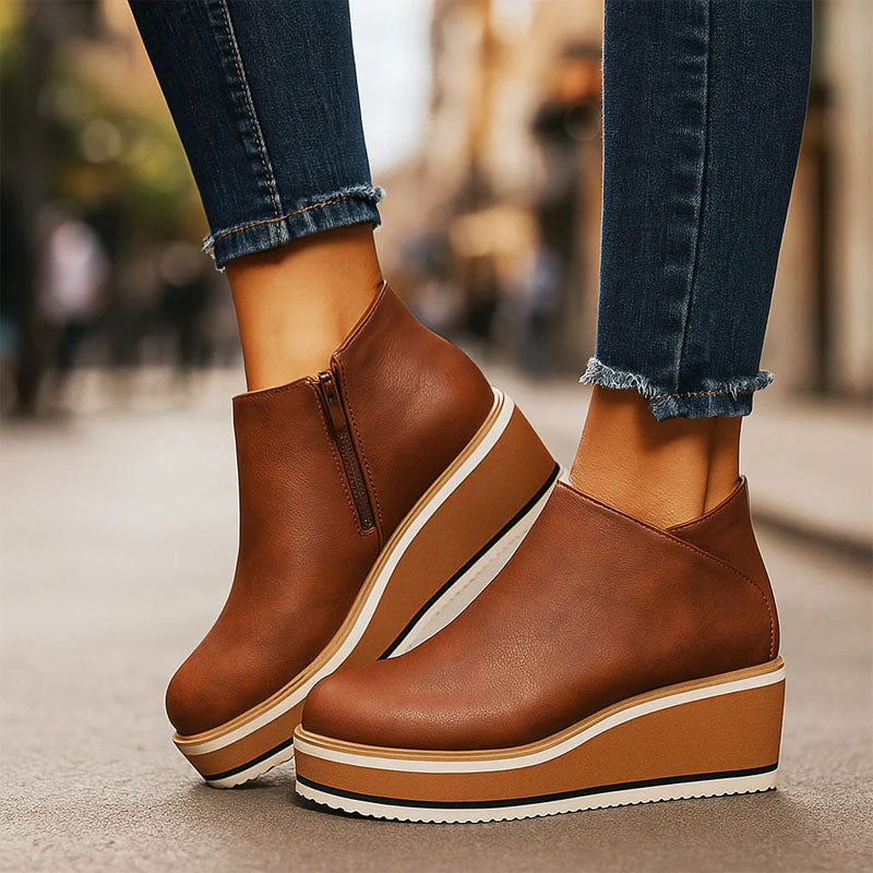 Clara Duval Platform Ankle Boots