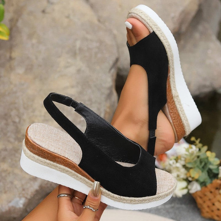 Clara Duval Platform Sandals with Slingback Strap