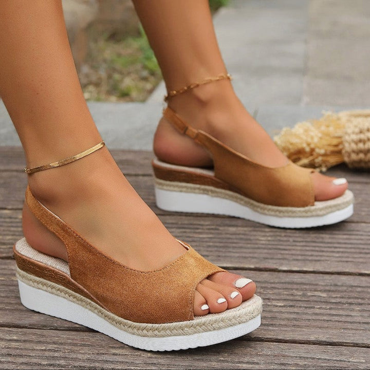 Clara Duval Platform Sandals with Slingback Strap