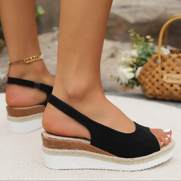 Clara Duval Platform Sandals with Slingback Strap