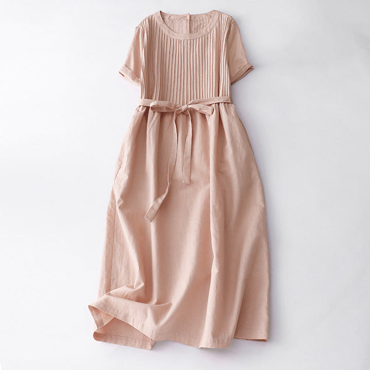 Clara Duval Pleated Bodice Midi Dress