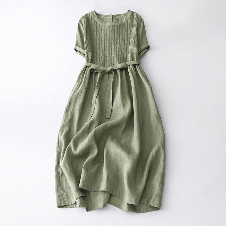 Clara Duval Pleated Bodice Midi Dress